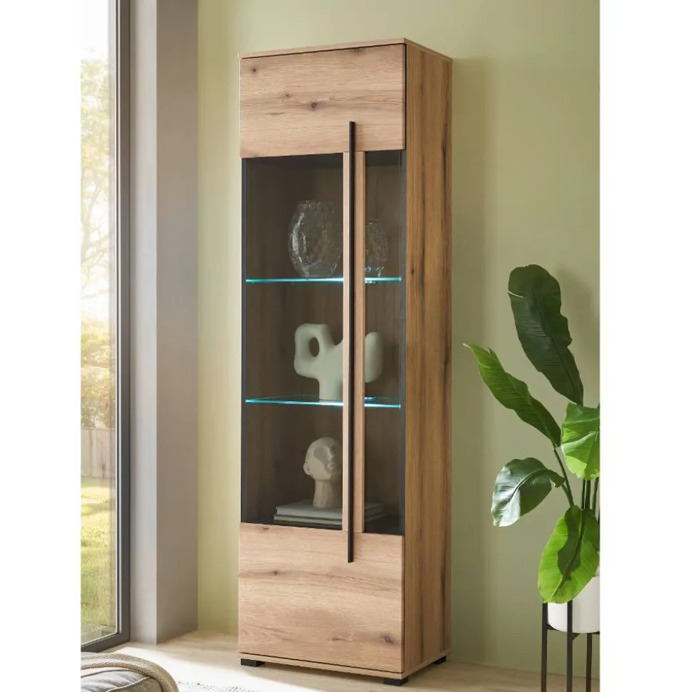 Wohnzimmer Anbauwand in Eiche - Brocus (dreiteilig)