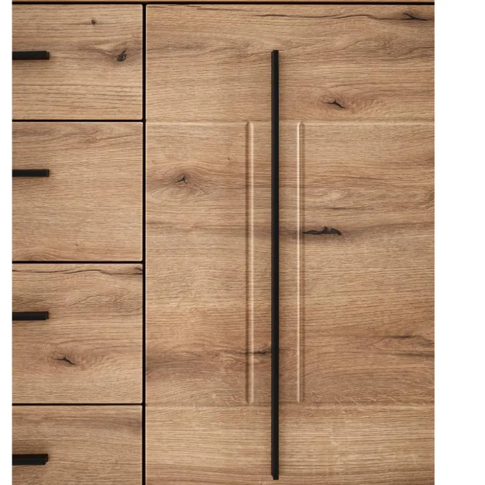 Wohnzimmer Anbauwand in Eiche - Brocus (dreiteilig)