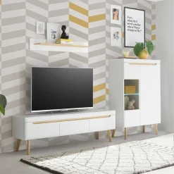 Wohnzimmer Anbauwand Möbel Kombi - Ginko (dreiteilig)