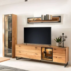 Wohnzimmer Anbauwand mit LED Beleuchtung - Drinidad (dreiteilig)