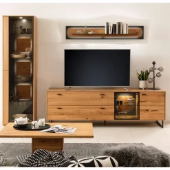 Wohnzimmer Anbauwand mit LED Beleuchtung - Drinidad (dreiteilig)