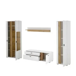 Wohnzimmer Anbauwand mit LED Set - Racelyn (vierteilig)