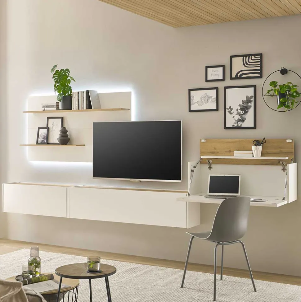 Wohnzimmer Anbauwand Set hängend - Nonessia (vierteilig)