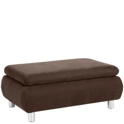 Wohnzimmer Couchhocker in Braun Velours - Delnoto