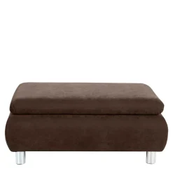 Wohnzimmer Couchhocker in Braun Velours - Delnoto