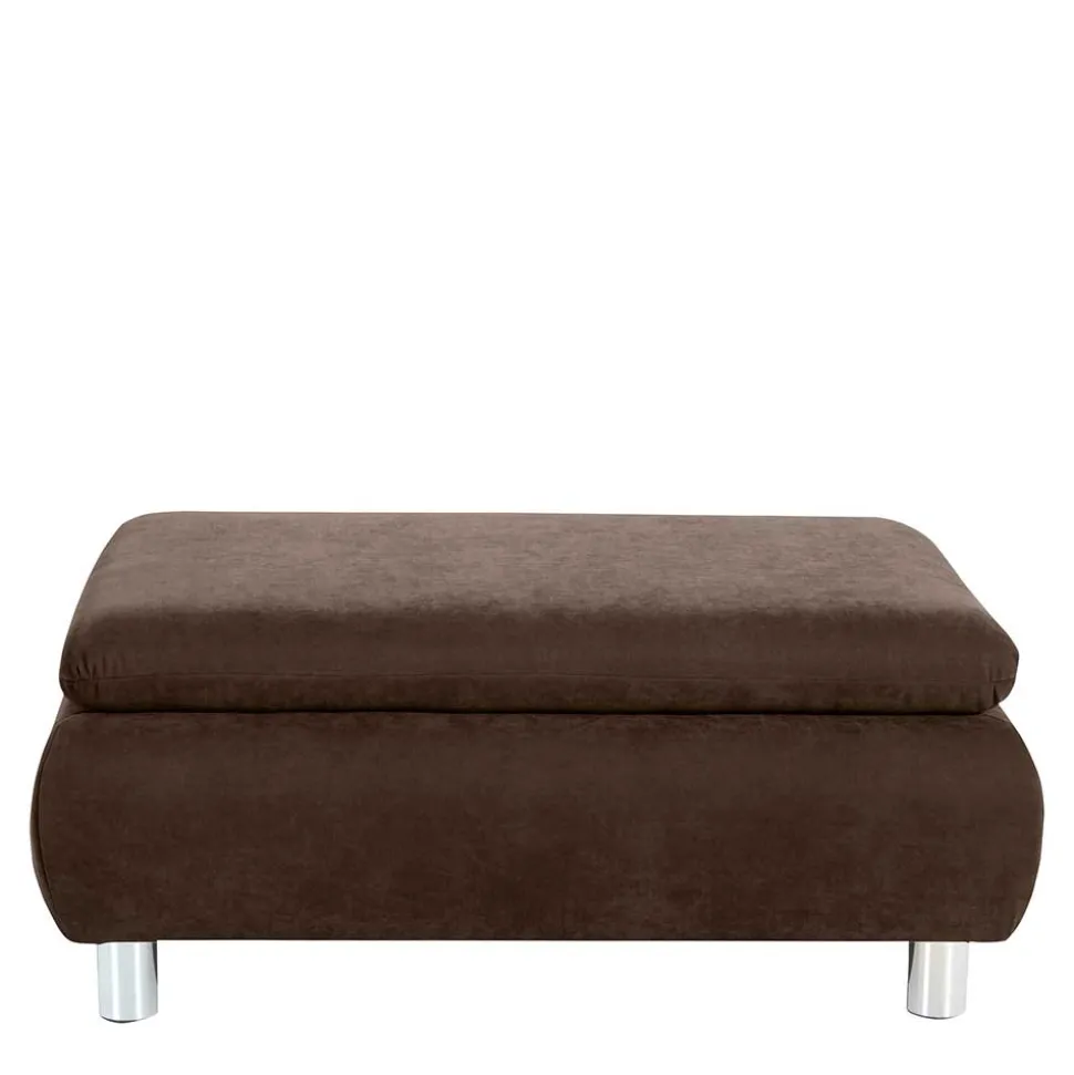 Wohnzimmer Couchhocker in Braun Velours - Delnoto
