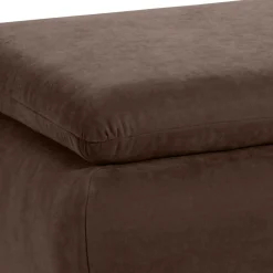 Wohnzimmer Couchhocker in Braun Velours - Delnoto