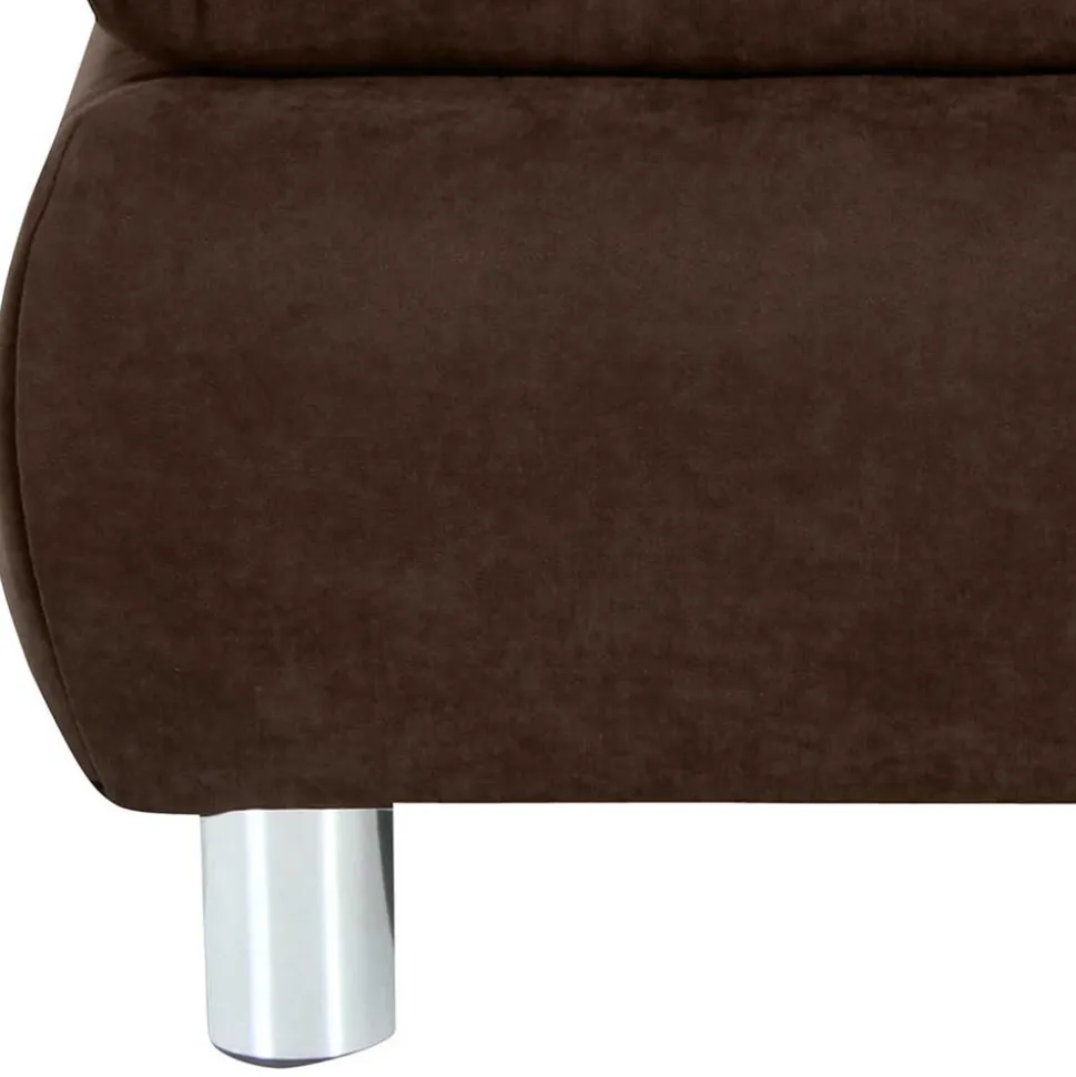 Wohnzimmer Couchhocker in Braun Velours - Delnoto
