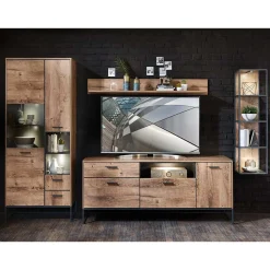 Wohnzimmer Design Wohnwand Möbelset - Xindus (vierteilig)