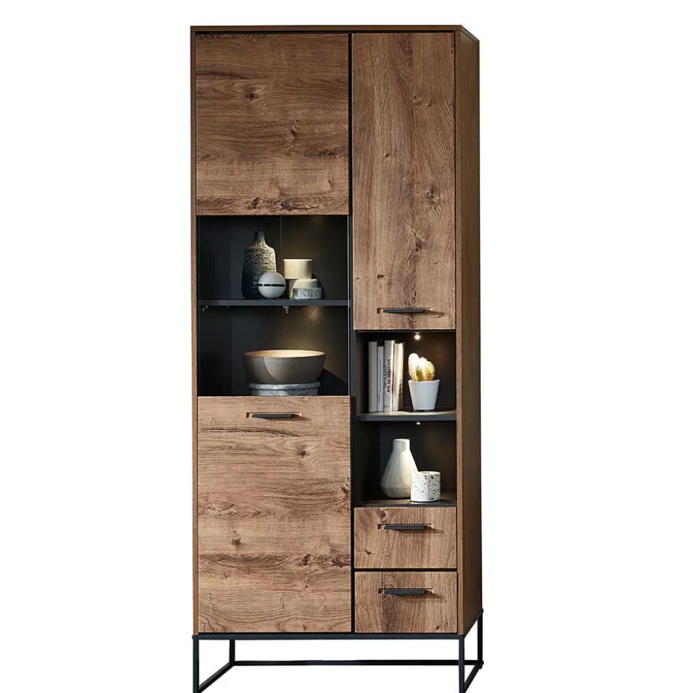 Wohnzimmer Design Wohnwand Möbelset - Xindus (vierteilig)