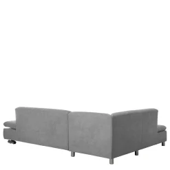 Wohnzimmer Eckcouch in Hellgrau mit Chrom - Oraina
