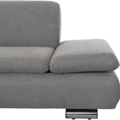 Wohnzimmer Eckcouch in Hellgrau mit Chrom - Oraina