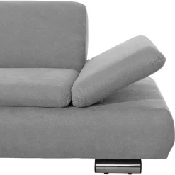 Wohnzimmer Eckcouch in Hellgrau mit Chrom - Oraina