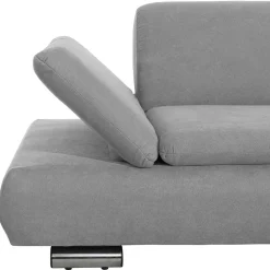 Wohnzimmer Eckcouch in Hellgrau mit Chrom - Oraina