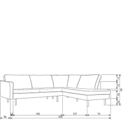 Wohnzimmer Ecksofa in Beige Boucle - Glamoure