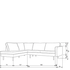 Wohnzimmer Ecksofa in Beige Boucle - Glamoure
