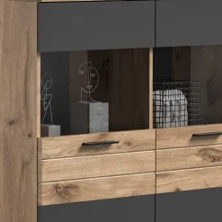 Wohnzimmer Highboard mit Glaseinsätzen - Lucios