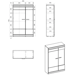 Wohnzimmer Highboard mit Glas Einsatz - Lioscas