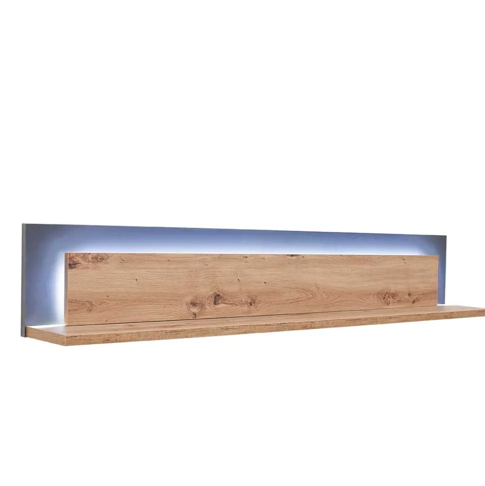 Wohnzimmer Hängeboard in Eichefarben & Grau - Vecenda