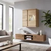 Wohnzimmer Hängevitrine Smonia aus Wildeiche Bianco