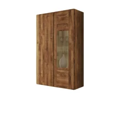 Wohnzimmer Hängevitrine Vaskov aus Wildeiche Massivholz