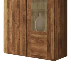 Wohnzimmer Hängevitrine Vaskov aus Wildeiche Massivholz