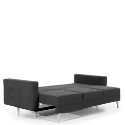 Wohnzimmer Klappcouch in Dunkelbraun Samt - Smento