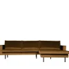 Wohnzimmer L Couch in Honigfarben Samt - Saguan