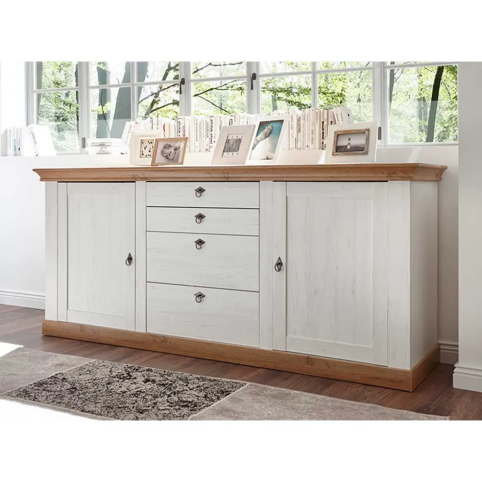 Wohnzimmer Landhausmöbel Set - Diatara (sechsteilig)