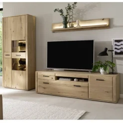 Wohnzimmer Möbelset in Asteiche Hell - Jevedaz (dreiteilig)