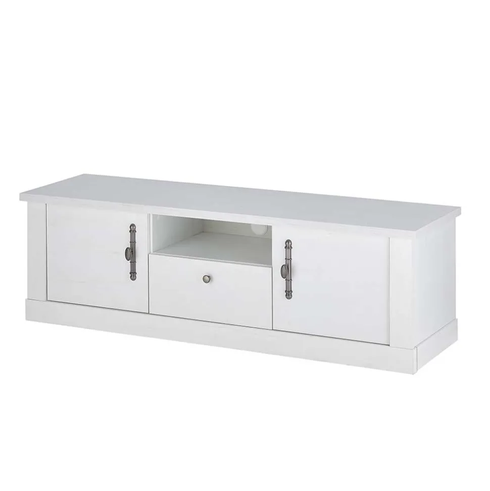 Wohnzimmer Möbelset in weißer Holzoptik Pinie - Liancos (vierteilig)