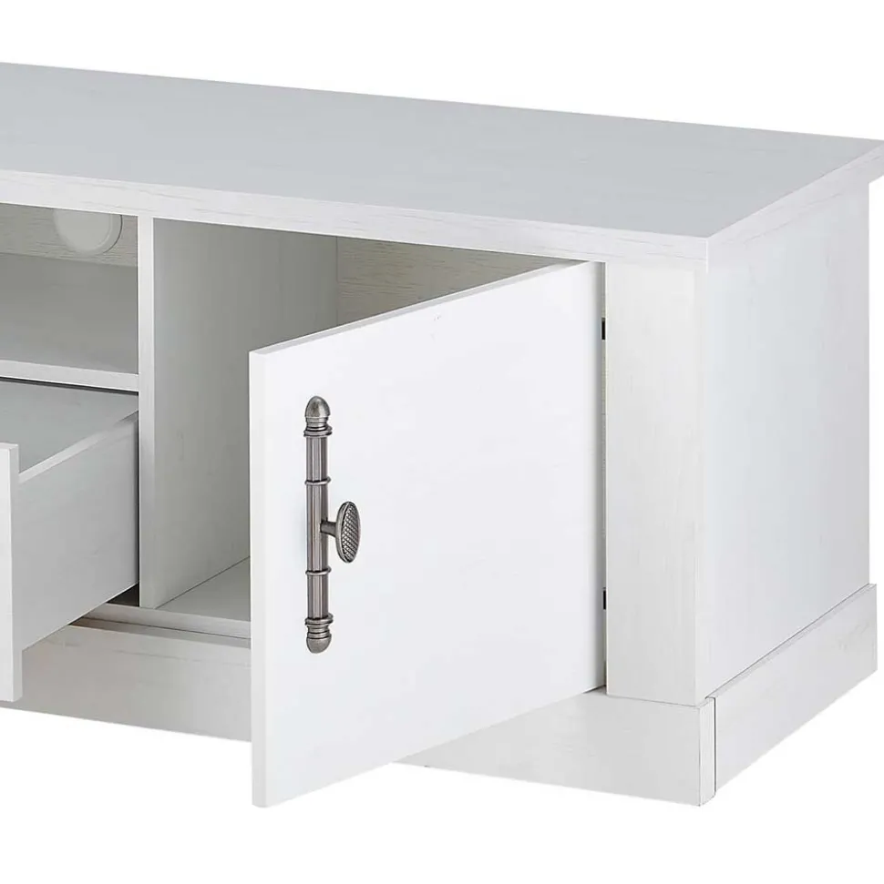 Wohnzimmer Möbelset in weißer Holzoptik Pinie - Liancos (vierteilig)