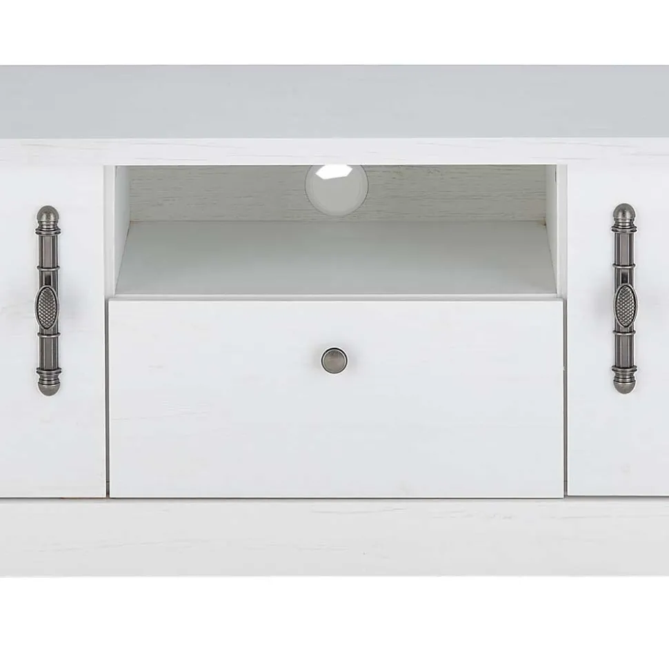 Wohnzimmer Möbelset in weißer Holzoptik Pinie - Liancos (vierteilig)