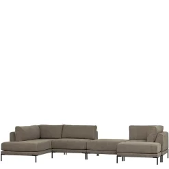 Wohnzimmer Polsterhocker in Taupe - Birte