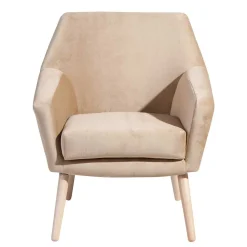 Wohnzimmer Polstersessel in Beige Samtvelours - Enzuena
