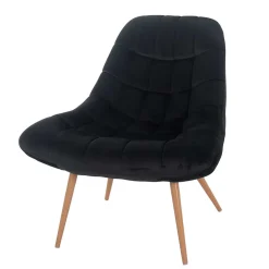 Wohnzimmer Samtstuhl in Schwarz - Nocina