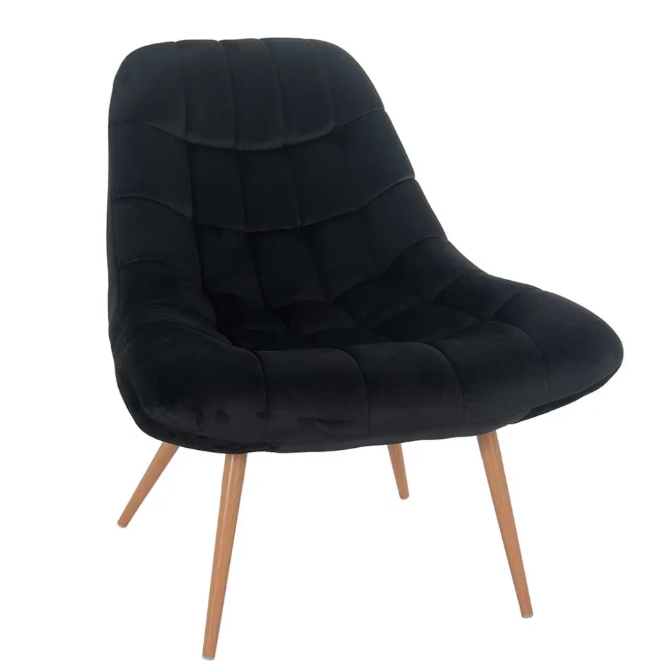 Wohnzimmer Samtstuhl in Schwarz - Nocina
