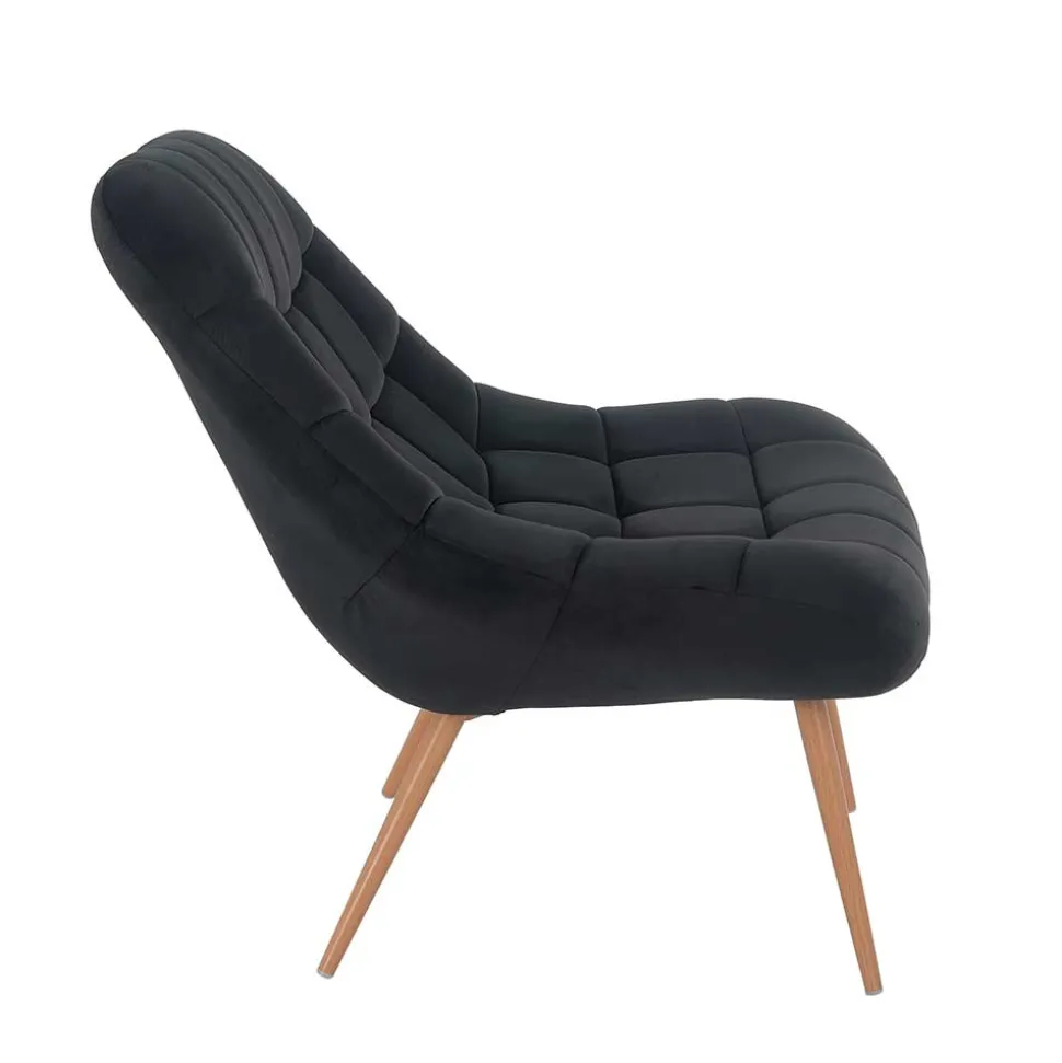 Wohnzimmer Samtstuhl in Schwarz - Nocina