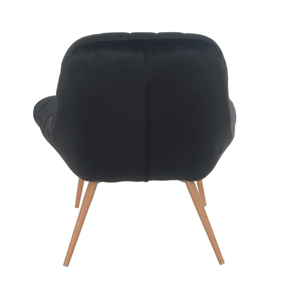 Wohnzimmer Samtstuhl in Schwarz - Nocina