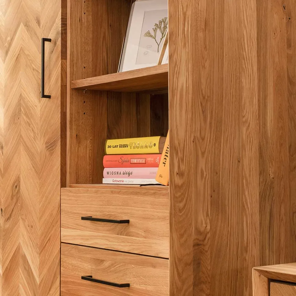 Wohnzimmer Schrank mit Tür Fischgrät Optik - Kerfa