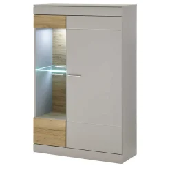Wohnzimmer Schrank Set in Hellgrau & Zinneiche - Lioscas (vierteilig)