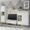 Wohnzimmer Schrankset im Skandi Design - Ginko (vierteilig)