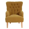 Wohnzimmer Sessel in Gelb Veloursbezug - Rosario