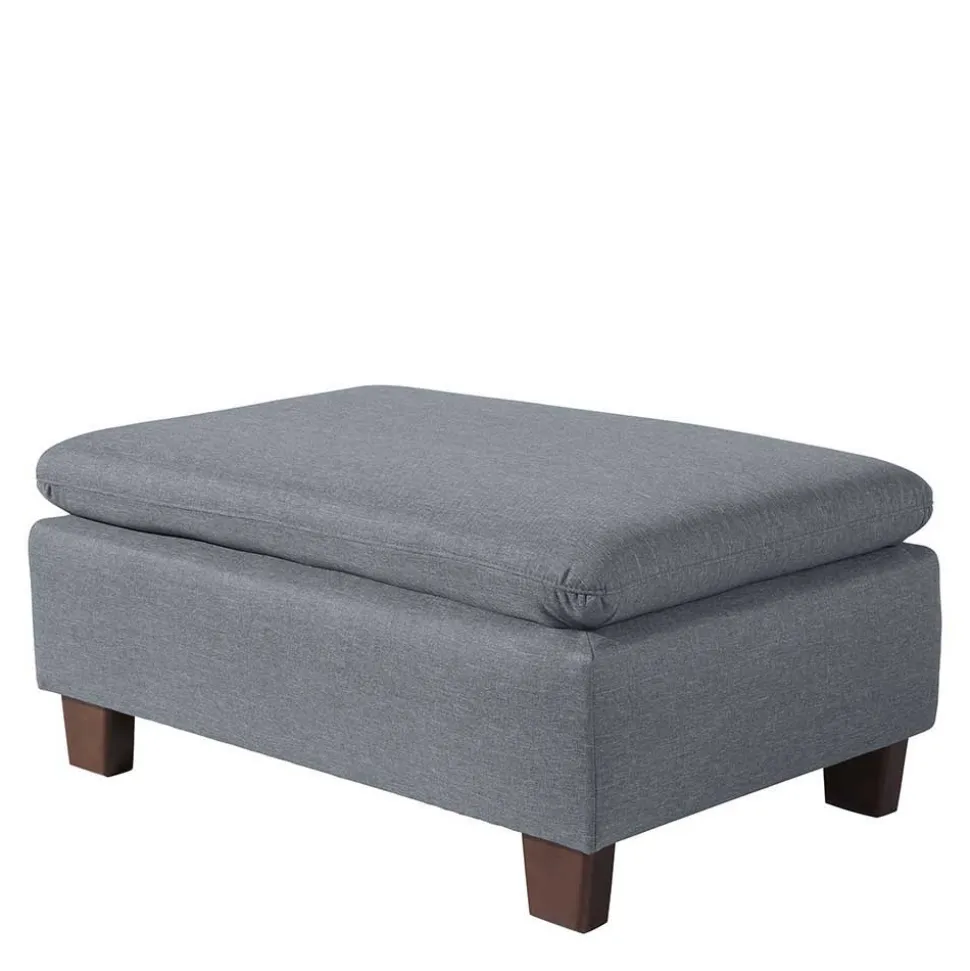 Wohnzimmer Sessel in Jeansblau und Nussbaum - Ilea