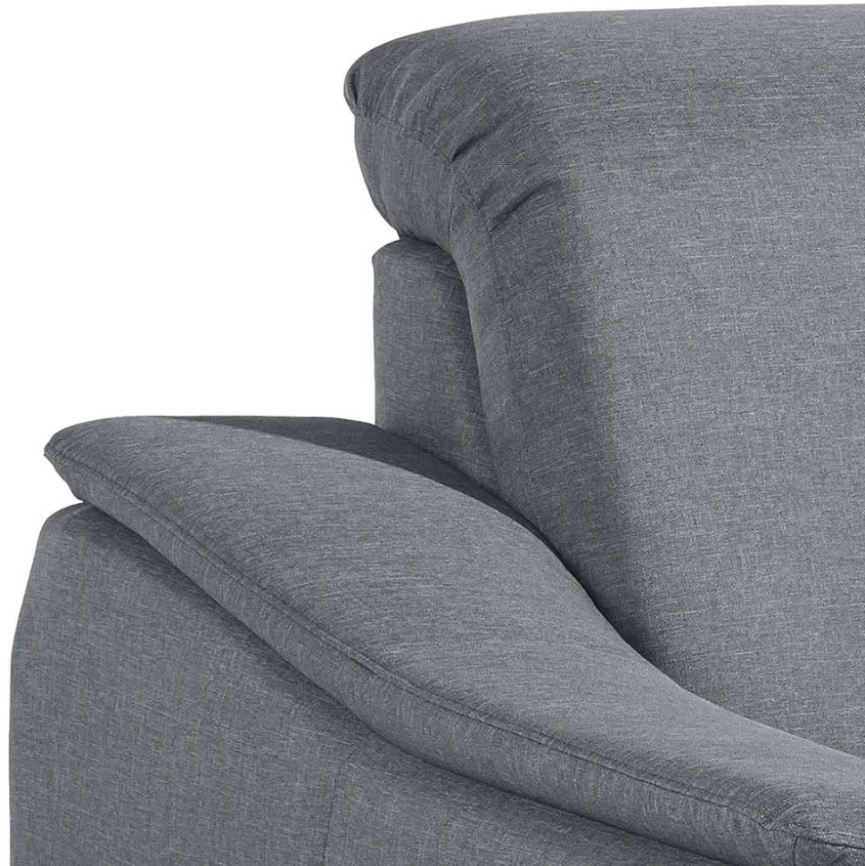 Wohnzimmer Sessel in Jeansblau und Nussbaum - Ilea