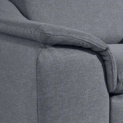 Wohnzimmer Sessel in Jeansblau und Nussbaum - Ilea