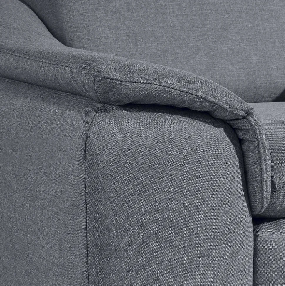 Wohnzimmer Sessel in Jeansblau und Nussbaum - Ilea
