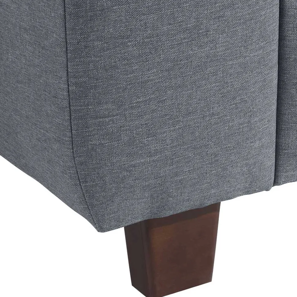 Wohnzimmer Sessel in Jeansblau und Nussbaum - Ilea