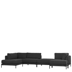 Wohnzimmer Sitzhocker in Dunkelgrau - Marietta