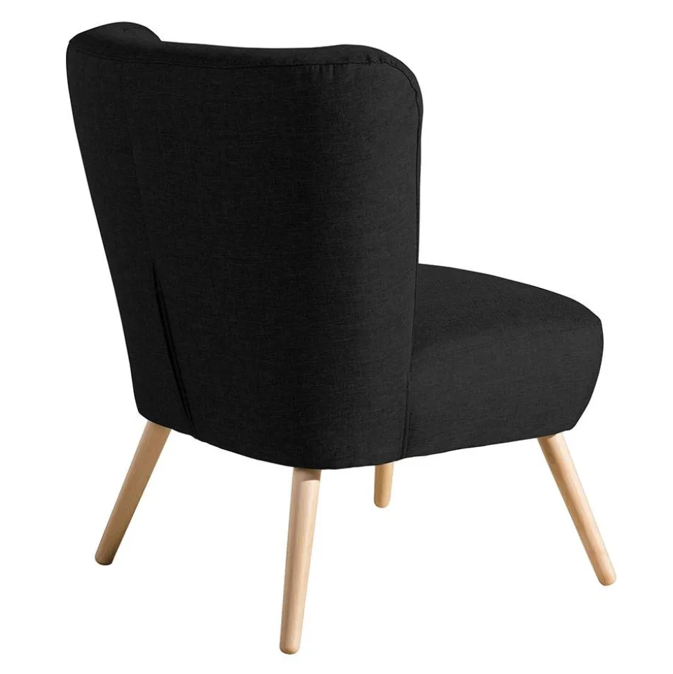 Wohnzimmer Stoffsessel in Schwarz - Adaliz